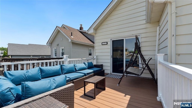 80 Union Ave, Little Ferry, NJ 07643 - wooden deck featuring an outdoor hangout area