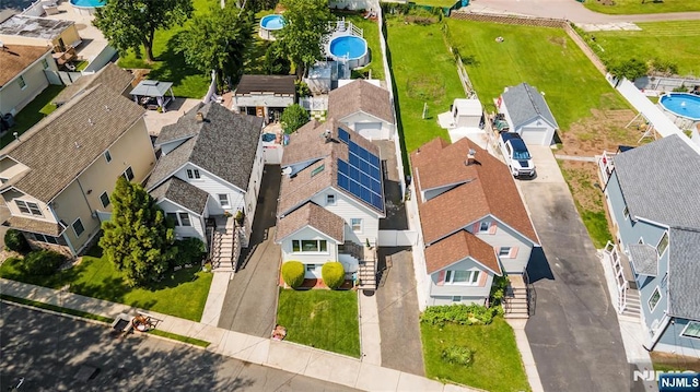 80 Union Ave, Little Ferry, NJ 07643 - aerial perspective of suburban area featuring a pool