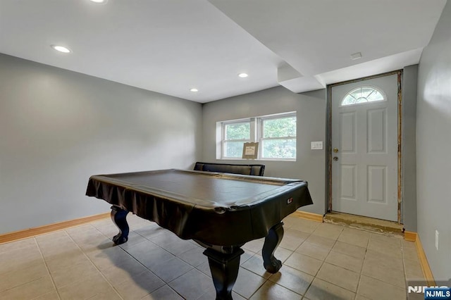 14 N Railroad Ave, Mahwah, NJ 07430 - game room featuring billiards, light tile patterned floors, and recessed lighting