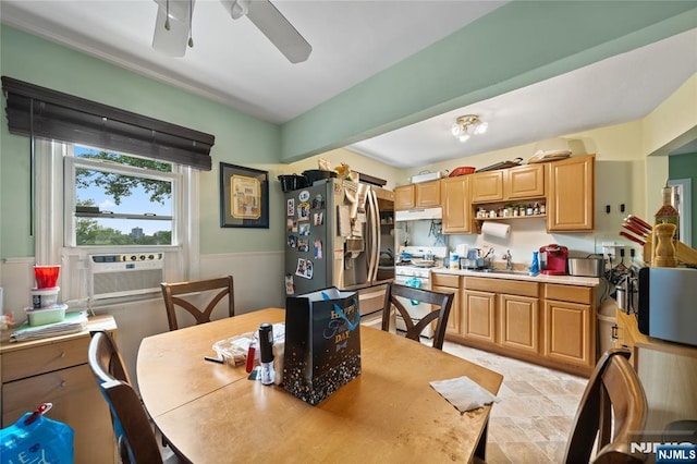 67 6th Ave, Passaic, NJ 07055 - dining area with a ceiling fan and cooling unit