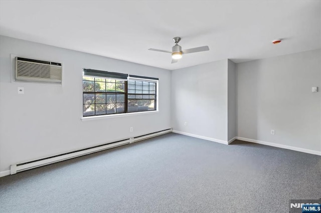 412-432 Broadway Unit 25A, Passaic, NJ 07055 - spare room featuring a baseboard heating unit, a wall mounted AC, and ceiling fan