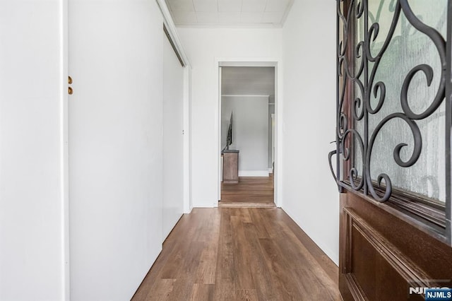 434 3rd Ave, Lyndhurst, NJ 07071 - hallway featuring dark wood-style flooring