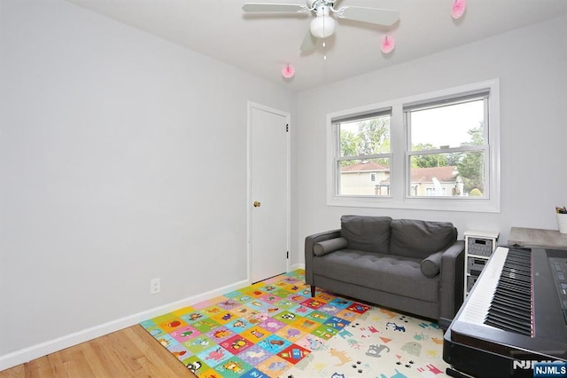 8 Cedar Rd, Dumont, NJ 07628 - living area featuring a ceiling fan and light wood finished floors