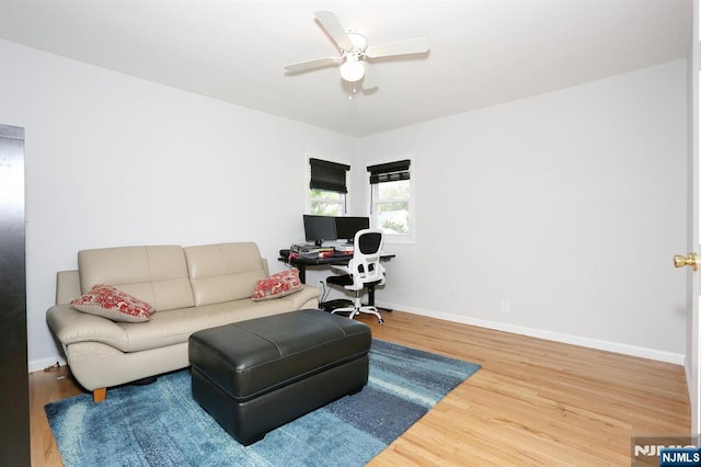 8 Cedar Rd, Dumont, NJ 07628 - living room featuring wood finished floors and a ceiling fan