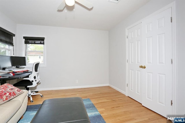 8 Cedar Rd, Dumont, NJ 07628 - office space featuring light wood-style flooring and a ceiling fan