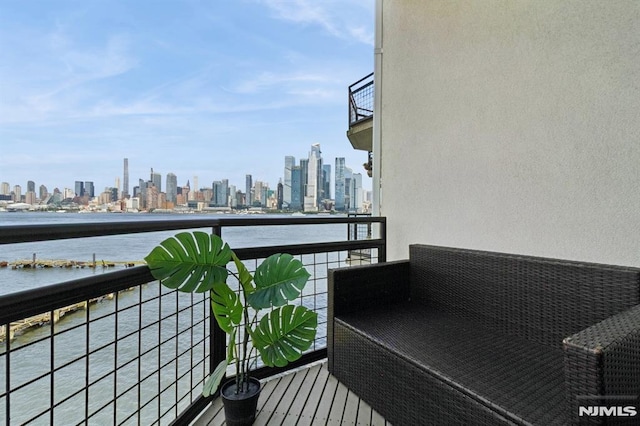 600 Harbor Blvd Unit 973/975, Weehawken, NJ 07086 - balcony with a skyline view and a water view
