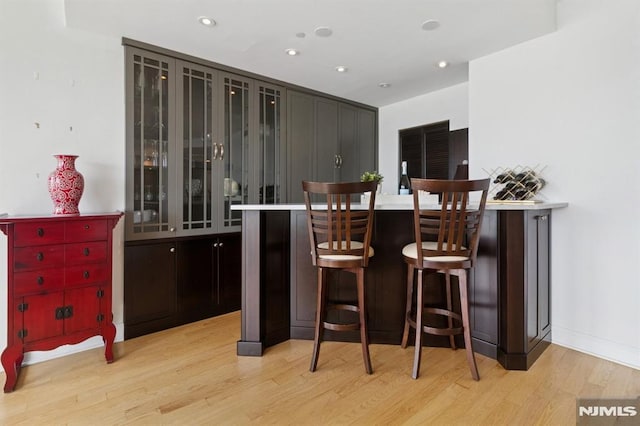 600 Harbor Blvd Unit 973/975, Weehawken, NJ 07086 - bar with light wood-style floors and recessed lighting