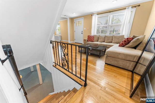 837 Keep St, Linden, NJ 07036 - living room featuring hardwood / wood-style floors and recessed lighting