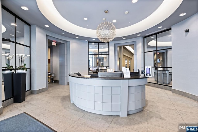 201 Marin Blvd Unit 1209, Jersey City, NJ 07302 - reception featuring recessed lighting and a chandelier