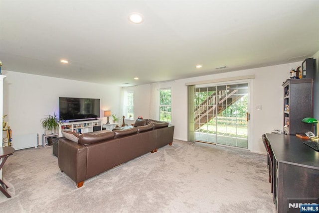 90 Warbler Dr, Wayne, NJ 07470 - carpeted living area with plenty of natural light and recessed lighting