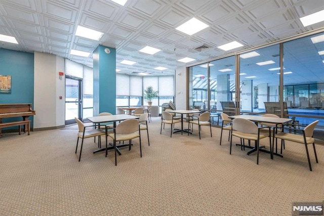245 Prospect Ave Unit 5A, Hackensack, NJ 07601 - dining room featuring carpet and plenty of natural light