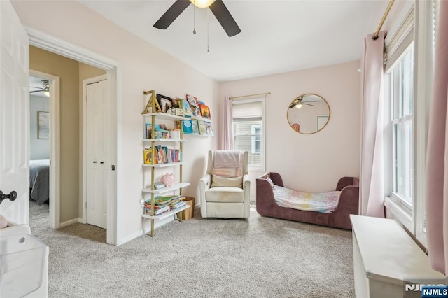 862 Lafayette Ave Extension, Hawthorne, NJ 07506 - sitting room featuring a ceiling fan and carpet flooring