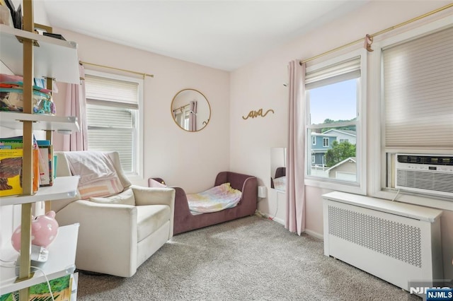 862 Lafayette Ave Extension, Hawthorne, NJ 07506 - bedroom featuring radiator heating unit, carpet flooring, and cooling unit