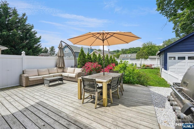 862 Lafayette Ave Extension, Hawthorne, NJ 07506 - wooden terrace with a fenced backyard, an outdoor hangout area, area for grilling, and outdoor dining area