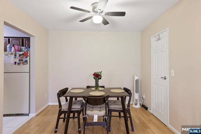 462 Liberty St Unit 109, Little Ferry, NJ 07643 - dining area featuring light wood-style flooring and a ceiling fan