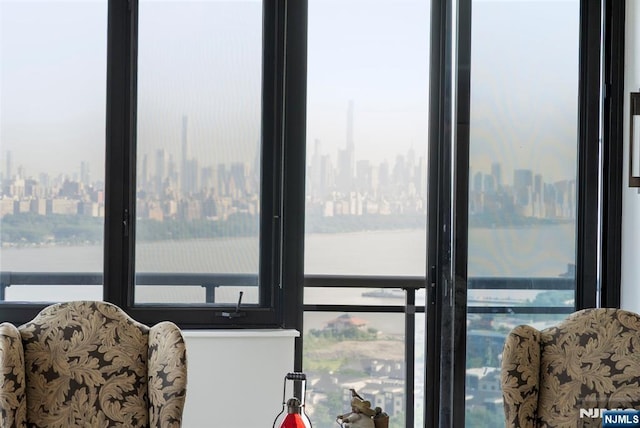 100 Carlyle Dr Unit 12K-S, Cliffside Park, NJ 07010 - sitting room with healthy amount of natural light and a view of skyline