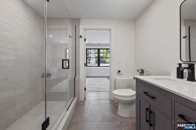 505 Darby Ct, Ridgewood, NJ 07450 - bathroom featuring vanity, a shower stall, and tile patterned flooring