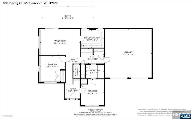 505 Darby Ct, Ridgewood, NJ 07450 - view of floor plan / room layout