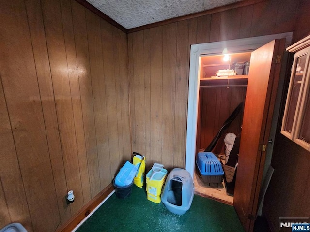 4311 Cottage Ave, North Bergen, NJ 07047 - playroom with wooden walls and carpet
