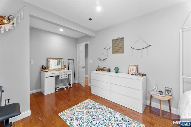 203 Central Ave, Bogota, NJ 07603 - sitting room with wood finished floors, a desk, and recessed lighting