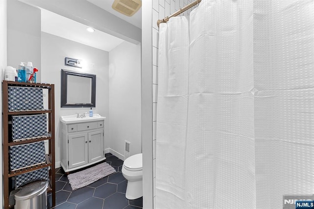203 Central Ave, Bogota, NJ 07603 - bathroom featuring vanity, tile patterned floors, and a shower with curtain