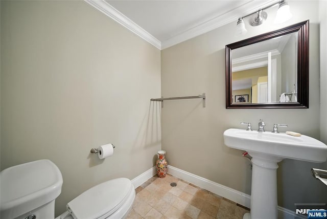 6 Highland Ave, Demarest, NJ 07627 - bathroom with toilet and crown molding