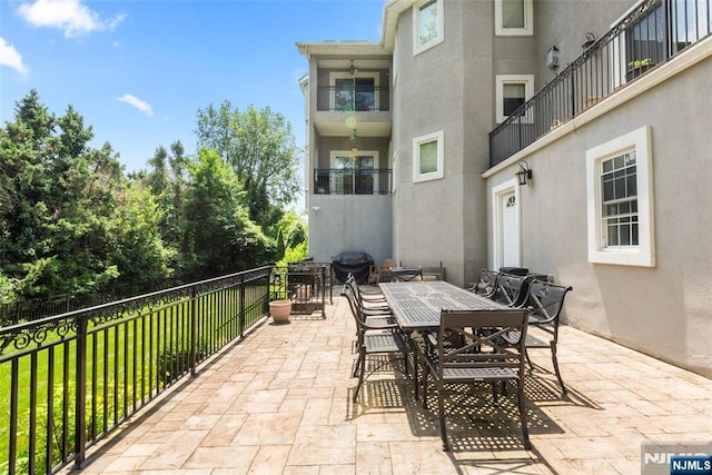 216 8th St, Cresskill, NJ 07626 - view of patio featuring outdoor dining area and grilling area