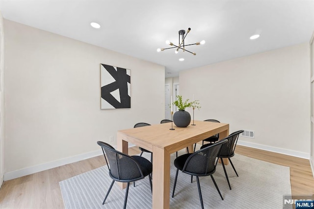 8 Marianne Ter, Secaucus, NJ 07094 - dining area featuring a chandelier, light wood-style flooring, and recessed lighting