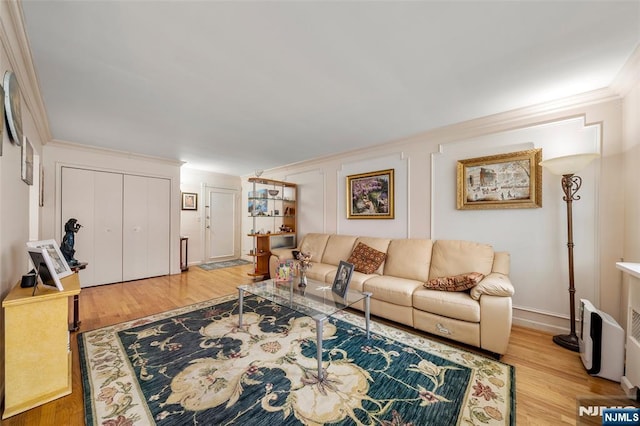 201 Oakdene Pl Unit C00E2, Cliffside Park, NJ 07010 - living area featuring light wood finished floors and ornamental molding