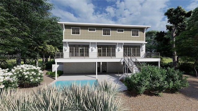 back of house with a patio