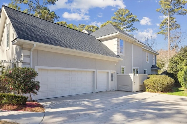 view of property exterior featuring a garage