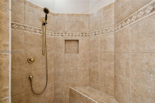 room details with a tile shower