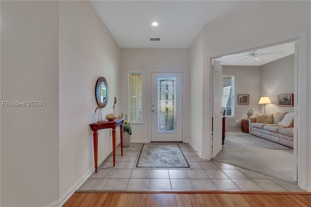 view of tiled foyer entrance