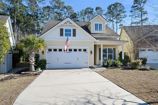 view of front of house with a garage