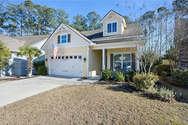 view of front of house with a garage