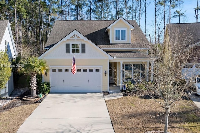 view of front of home with a garage