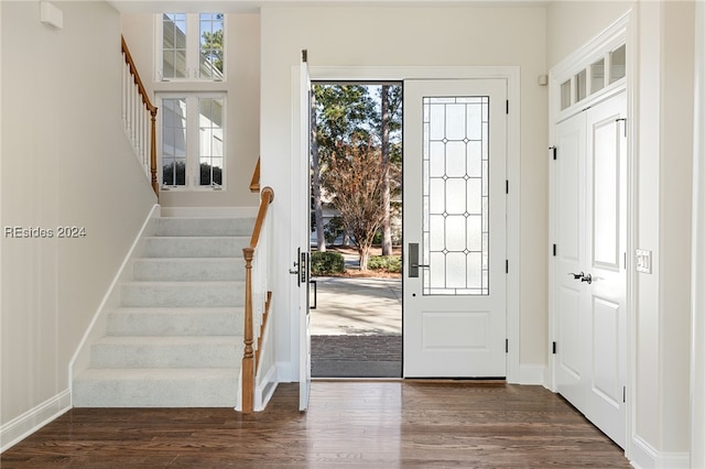 entryway featuring dark hardwood / wood-style floors