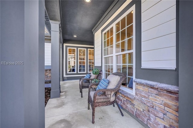 view of patio featuring covered porch