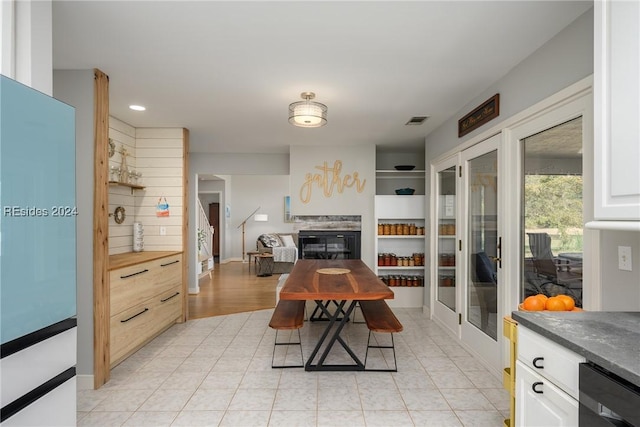 dining room featuring french doors