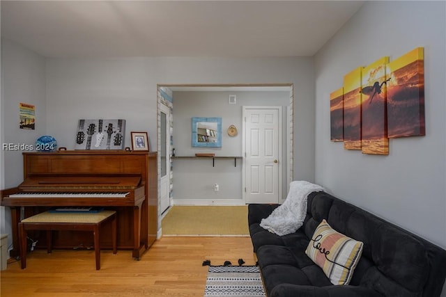 living room featuring light hardwood / wood-style flooring