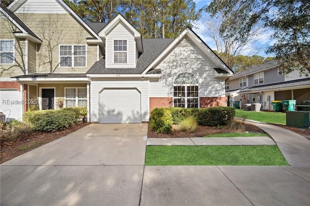 view of front facade featuring a garage