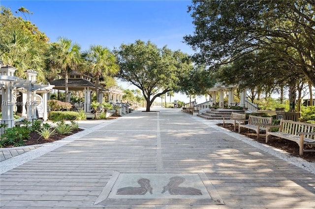 view of home's community with a pergola