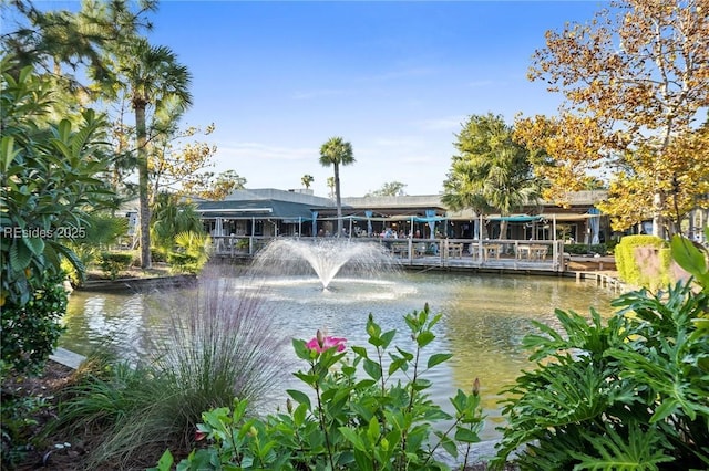 view of community featuring a water view