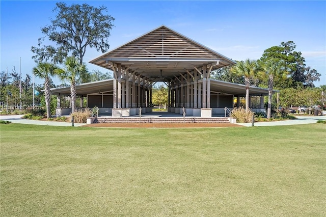 view of home's community featuring a lawn