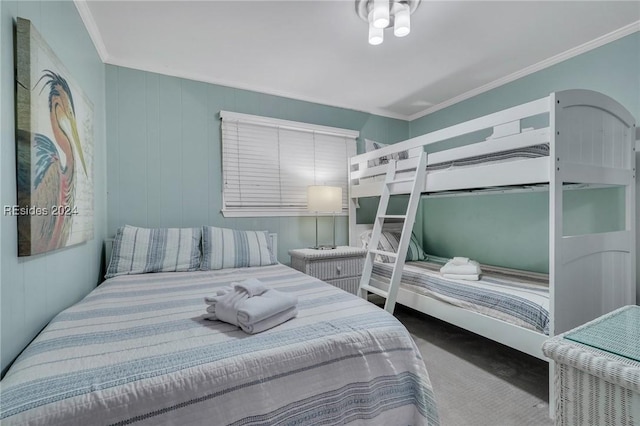 bedroom with ornamental molding