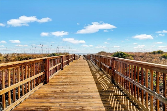 view of dock area