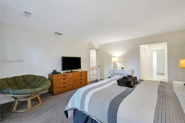 bedroom with light carpet