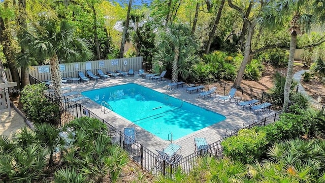 view of pool featuring a patio