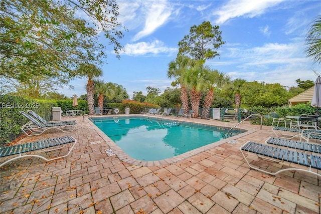 view of pool with a patio