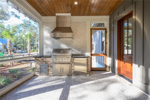 view of patio featuring area for grilling and grilling area